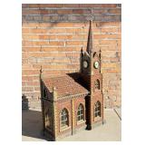 Stunning Folk Art Church Building Clock Model