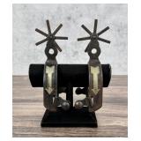 Charro Style Silver Arrow Overlay Cowboy Spurs