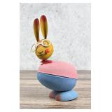 Paper Mache Easter Egg Nodder Candy Container