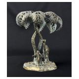 Mid Century Brass Bedouin Trader with Camel