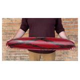 Martin Kremer Fused Glass Black Cane Ellipse Bowl