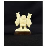 Alaskan Inuit Eskimo Fisherman Ivory Carving