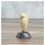 Letia Koonoo Tagornak Inuit Carved Ivory Owl