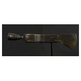 Antique Plains Indian Brass Peace Pipe Tomahawk