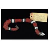 Pine Ridge Sioux Indian Beaded Snake Fetish