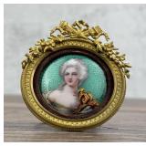 Victorian French Guilloche Enamel Portrait