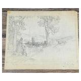 Byron Wolfe Peaceful Valley on the Trail Drawing