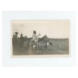 Crow Indian Riders on Horseback RPPC Postcard