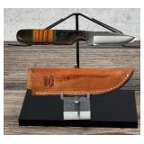 Anza USA Micarta Leather Hunting Knife