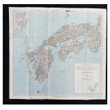 WW2 1945 US Army Officers Map of Southern Japan