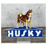 Porcelain Husky Oil Dog Sign