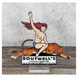 Porcelain Boutwells Cycle Center Naked Lady Sign