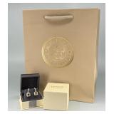 14k White Gold Citrine and Diamond Earrings