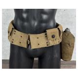 WW1 WWI Mills Ammo Belt With Canteen & Medic Pouch