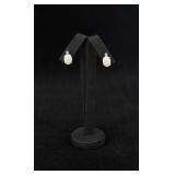 14K Gold Opal & Diamond Earrings