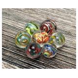 Group Of Contemporary Art Glass Swirl Marbles