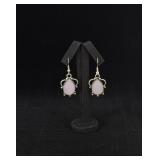 Sterling Silver Rose Quartz Dangle Earrings