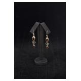 Sterling Silver Garnet Dangle Earrings