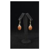 Sterling Silver Goldstone Dangle Earrings