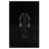 Sterling Silver Peridot Dangle Earrings