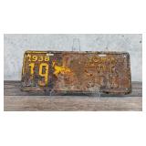 1938 Wyoming License Plate