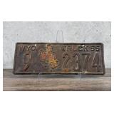 1955 Wyoming Truck License Plate