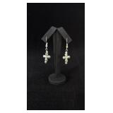 Sterling Silver Crosses Dangle Earrings
