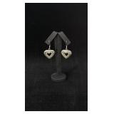 Sterling Silver Filigree Heart Earrings