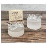 Pipi Glass Bird Salt Dips & Spoons