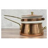 Copper Cookware Double Boiler Kitchen Pot Set