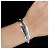 Navajo Multi Stone Sterling Silver Bracelet