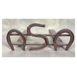 Montana Ranch Horseshoe Fireplace Andirons