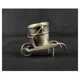 Tufts Wheelbarrow Silverplate Toothpick Holder