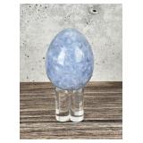 Carved Blue Celestite Egg