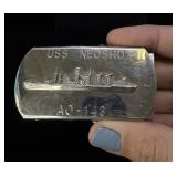USS Neosho AO 143 Navy Web Belt Buckle