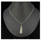 Julian Nez Navajo Sterling Silver Feather Necklace