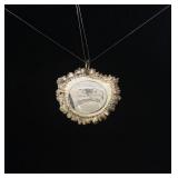 Scrimshaw Elk Antler Eagle Pendant