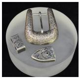 Western Silversmiths Sterling Ranger Buckle Set