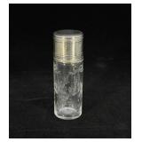 Sterling Silver Etched Crystal Perfume Bottle