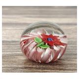 Millefiori Flower Art Glass Paperweight