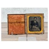 Woman with Dog Tintype Photo