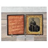 Man With Dog Tintype Photo