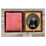 Boy With Pottery Lion Daguerreotype Photo