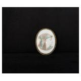 Egyptian Revival Nefertiti Molded Glass Brooch