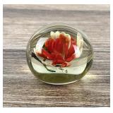 Murano Art Glass Floral Paperweight