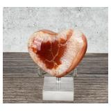 Carved Carnelian Geode Heart
