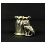 Wilcox Cat Silverplate Toothpick Holder
