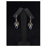 Sterling Silver Blue Topaz Earrings
