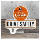 Porcelain Orange Crush License Plate Topper