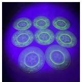 Uranium Glass Hazel Atlas Poppy Plates